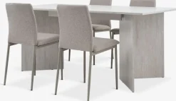 KRONDAL + BRANDEMesa KRONDAL L180 travertino + 4 sillas BRANDE beis