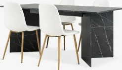 KRONDAL + JONSTRUPMesa KRONDAL L180 mármol + 4 sillas JONSTRUP blanco