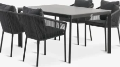 KUMLA + GILJAMesa KUMLA L150 + 4 sillas GILJA gris