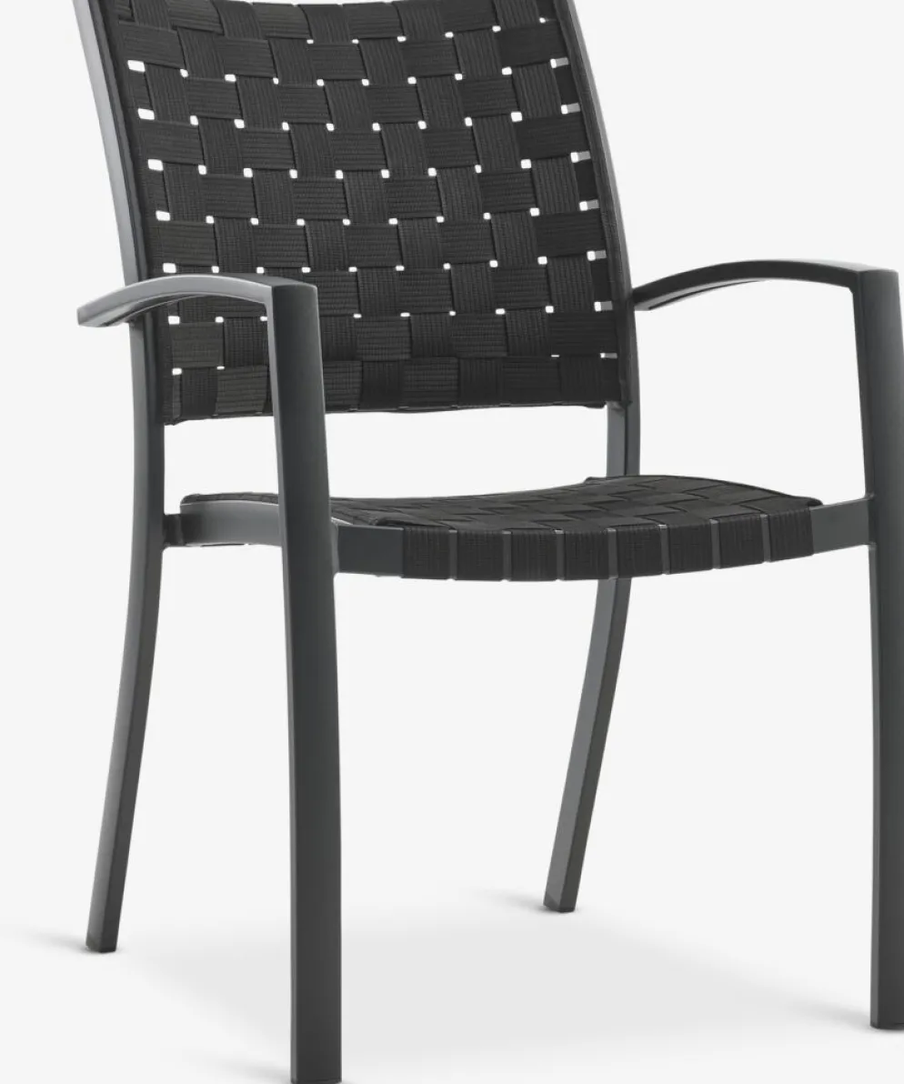 KUMLA + GLOMFJORDMesa KUMLA L200 gris + 4 sillas GLOMFJORD negro