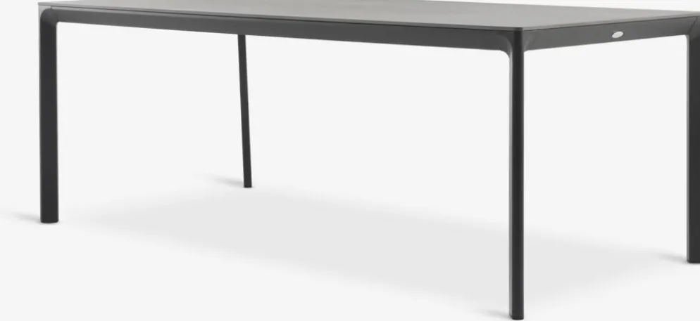 KUMLA + GLOMFJORDMesa KUMLA L200 gris + 4 sillas GLOMFJORD negro