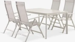 KUMLA + LOMMAMesa KUMLA L150 + 4 sillas LOMMA beis