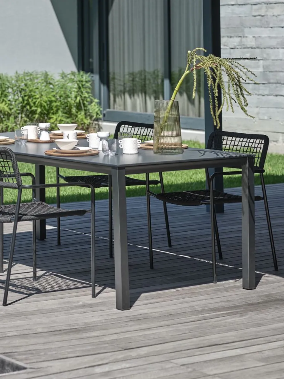 LANGETMesa de jardín LANGET A95xL207 negro