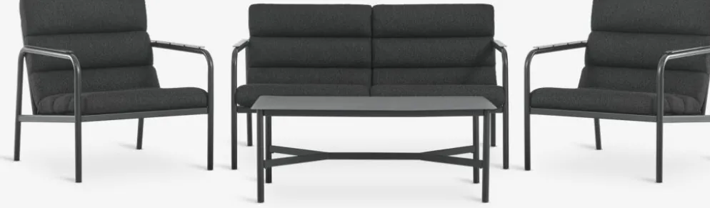 LILLESTROEMConjunto muebles jardín LILLESTROEM 4 plazas negro
