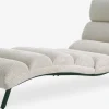 LINDELSESillón chaise longue LINDELSE felpa beis/negro
