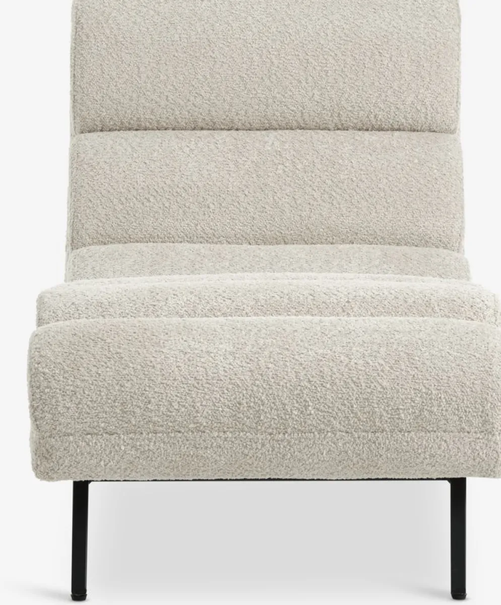 LINDELSESillón chaise longue LINDELSE felpa beis/negro