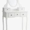 MALLINGTocador MALLING con espejo y 5 cajones blanco