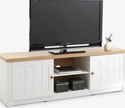 MARKSKELMueble TV MARKSKEL 2 puertas blanco/roble salvaje natural