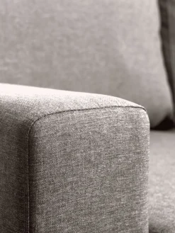 MARSLEVSofá cama con chaise longue MARSLEV tela gris claro