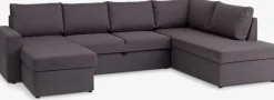 MARSLEVSofá cama rinconera MARSLEV tela gris oscuro