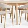 MARSTRAND + EJSINGMesa MARSTRAND Ø110 roble natural + 4 sillas EJSING beis