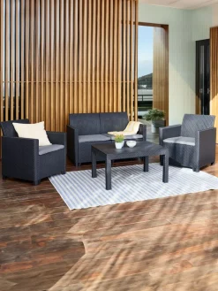 MOLDEConjunto muebles jardín MOLDE 4 plazas gris