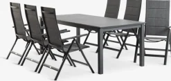 MOSS + MYSENMesa MOSS L214/315 + 4 sillas MYSEN gris
