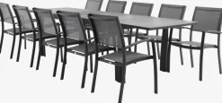 MOSS + STRANDBYMesa MOSS L214/315 + 4 sillas STRANDBY gris