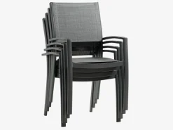 MOSS + STRANDBYMesa MOSS L214/315 + 4 sillas STRANDBY gris