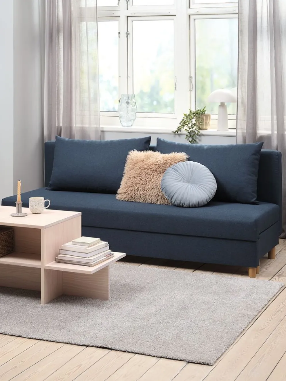 NORSMINDESofá cama NORSMINDE tela azul