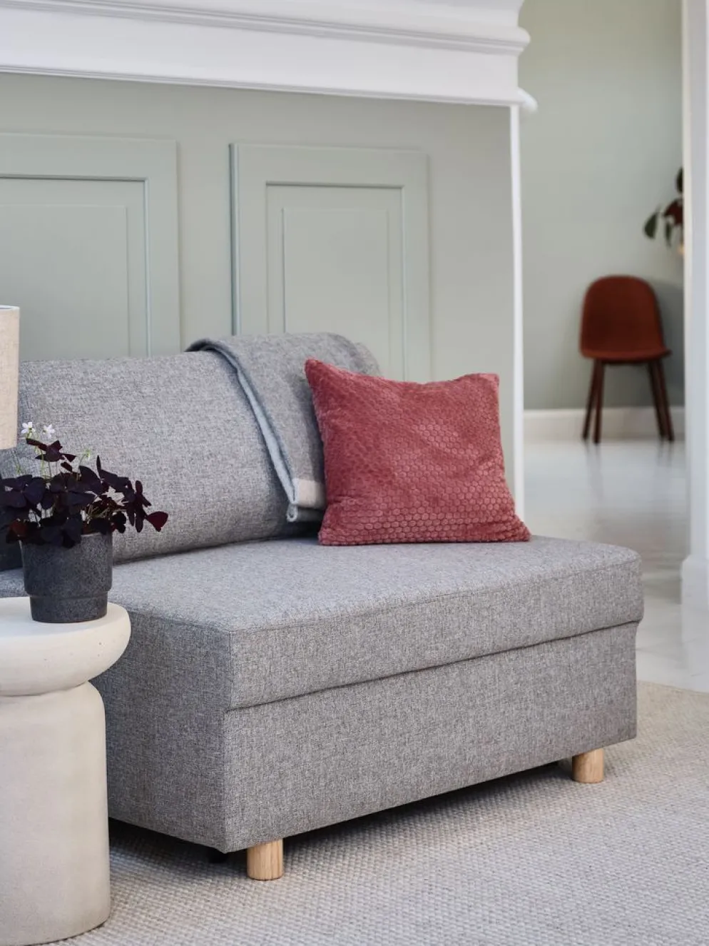 OLSTRUPSofá cama OLSTRUP 1,5 plazas tela gris