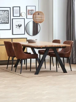 PEBRINGESilla de comedor PEBRINGE marrón envejecido/negro