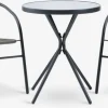 RADSTRUP + GRENAAMesa RADSTRUP Ø60 negro + 2 sillas GRENAA gris