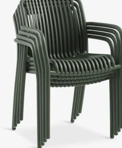 RADSTRUP + NABBENMesa RADSTRUP Ø60 negro + 2 sillas NABBEN verde oliva