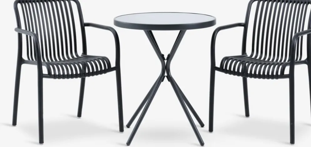 RADSTRUP + NABBENMesa RADSTRUP Ø60 + 2 sillas NABBEN negro