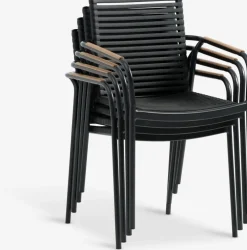 RANGSTRUP + NABEMesa RANGSTRUP Ø110 natural/negro + 4 sillas NABE negro