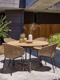 RANGSTRUP + TUERNEMesa RANGSTRUP Ø130 + 4 sillas TUERNE natural