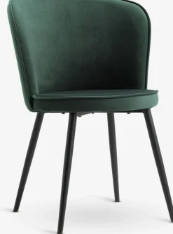 RISSKOVSilla de comedor RISSKOV terciopelo verde oscuro/negro