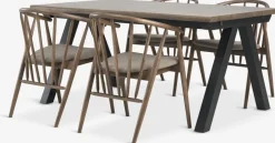 SANDBY + LYKSBORGMesa SANDBY L160 roble oscuro + 4 LYKSBORG roble oscuro