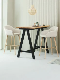 SANDBYMesa de bar SANDBY 71x128 roble natural/negro