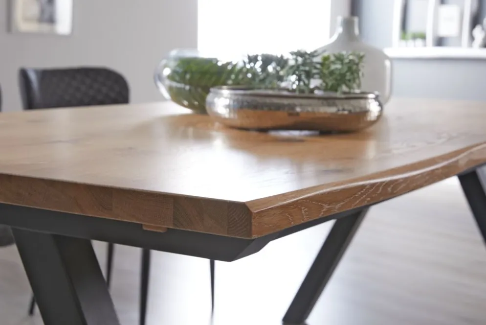 SANDBYMesa de comedor SANDBY 100x210 roble natural/negro