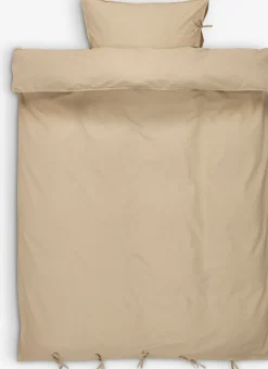 SELMAGOLDJuego funda nórdica algodón lavado SELMA 155x220 caqui pálid