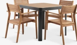 SIRDAL + HAMRAMesa SIRDAL L91 + 4 sillas HAMRA madera dura
