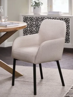 SOTTRUPSilla de comedor SOTTRUP tela beis/negro