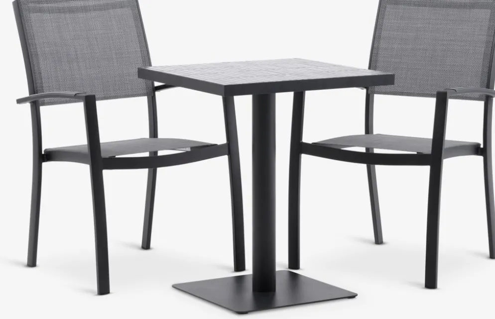 STENUNGSUND + STRANDBYMesa STENUNGSUND L60 + 2 sillas STRANDBY gris