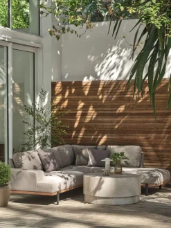 STORLIEN + ELLEKILDEConjunto jardín STORLIEN travertino +ELLEKILDE 5 plazas topo