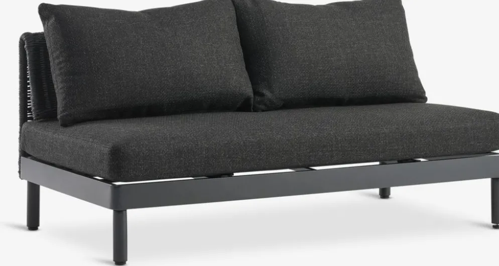 STORLIEN + VOSSConjunto jardín STORLIEN travertino + VOSS 2 plazas negro