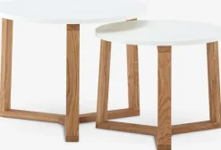 SVENSTRUPMesas nido SVENSTRUP Ø60/50 blanco/roble natural juego de 2