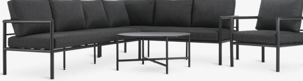 TAERNABYConjunto muebles jardín TAERNABY 7 plazas negro