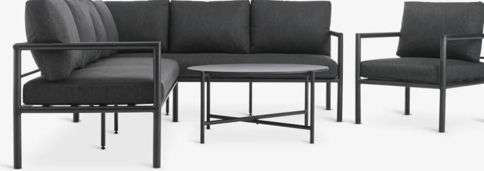 TAERNABYConjunto muebles jardín TAERNABY 7 plazas negro