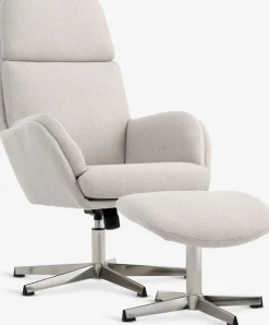 TANKEDALSillón reclinable TANKEDAL con reposapiés tela beis/cromo