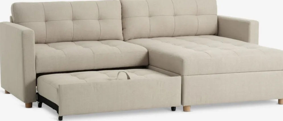 TEGLHUSESofá cama con chaise longue TEGLHUSE tela beis