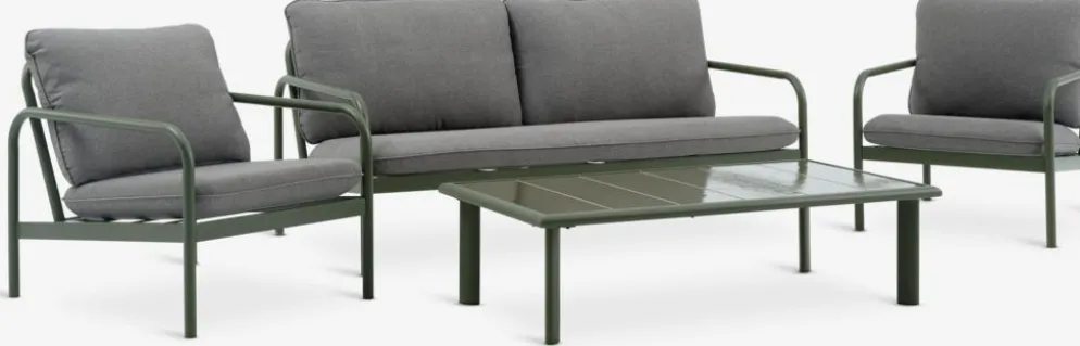 TEGLUMConjunto muebles jardín TEGLUM 4,5 plazas verde oliva
