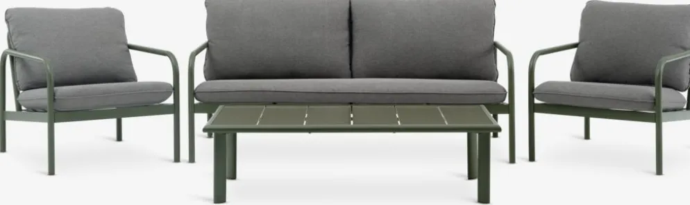 TEGLUMConjunto muebles jardín TEGLUM 4,5 plazas verde oliva