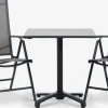 TIPMOSE + MELLBYMesa TIPMOSE L70 gris + 2 sillas MELLBY negro