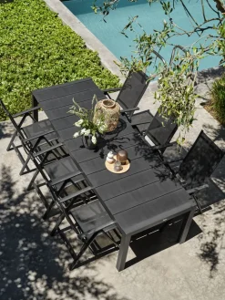 TYDALMesa de jardín TYDAL A95xL208/272 negro