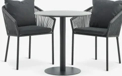 VAMDRUP + GILJAMesa VAMDRUP Ø70 + 2 sillas GILJA gris