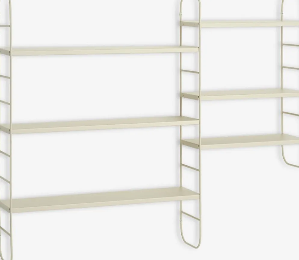 VANDRUPEstante de pared VANDRUP 6 estantes regulables beis