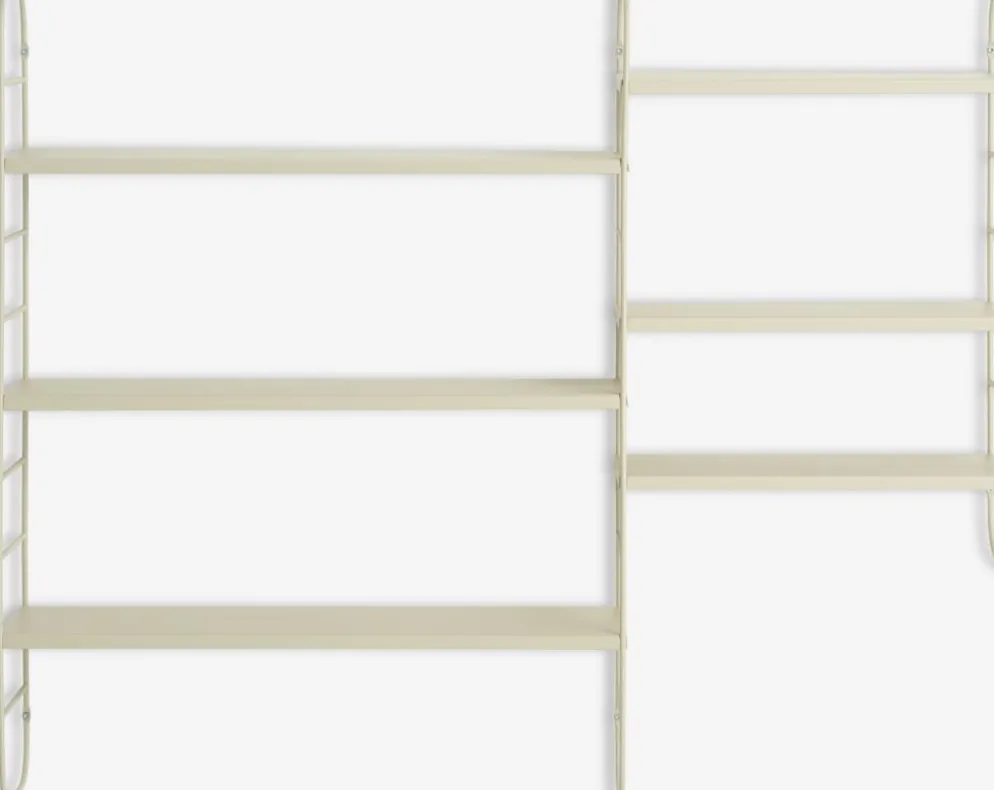 VANDRUPEstante de pared VANDRUP 6 estantes regulables beis