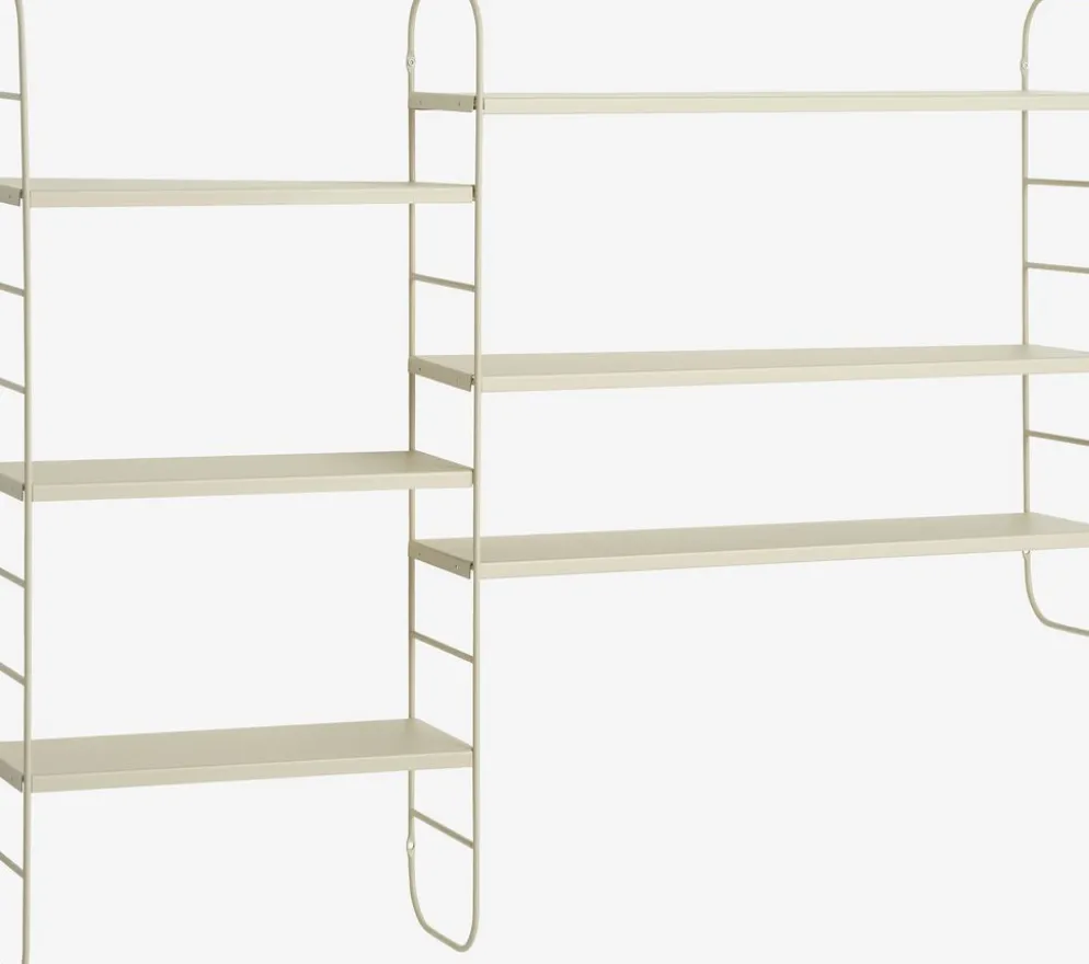 VANDRUPEstante de pared VANDRUP 6 estantes regulables beis
